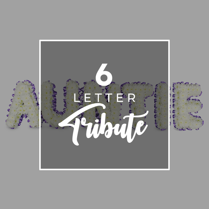 This floral letter tribute carries Auntie in six generous, freestanding letters, each formed from a lush mass of white chrysanthemums. The blooms create a plush, cloud-like surface, their petals soft and immaculate, contributing to a sense of purity and remembrance. The edges of every letter are crisply defined by a purple border-either ribbon or small accent blooms-that introduces a touch of color and personality against the snowy field. Against a soft, neutral gray background the arrangement feels serene and timeless. A square white frame overlays the center, and within it, white text reads 6 LETTER in a clean sans-serif font, followed by Tribute in an elegant script. The combination signals a tailored memorial piece designed to honour a beloved Auntie and to comfort those present at a funeral, wake, or home tribute.
Crafted with care in Farnborough, this arrangement speaks to the community's desire to celebrate unique bonds with grace. The little hints of yellow at the centers of the blooms catch the eye, offering a glint of sunlight in a solemn moment; the purple border lends dignity and a quiet, personal touch. The gentle fragrance-fresh, lightly sweet, and not overpowering-helps soften sorrow while keeping memory close. Available for delivery across Farnborough and surrounding areas, including the North Camp and Cove districts, this piece travels with you to the service and beyond.